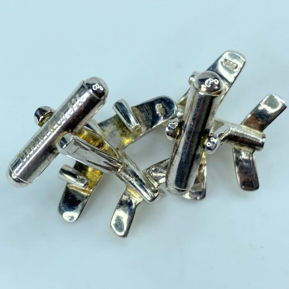 Tiffany & Co Airplane Pilot Plane Jet Cufflinks sterling silver 925 10g JR352 - Picture 6 of 8